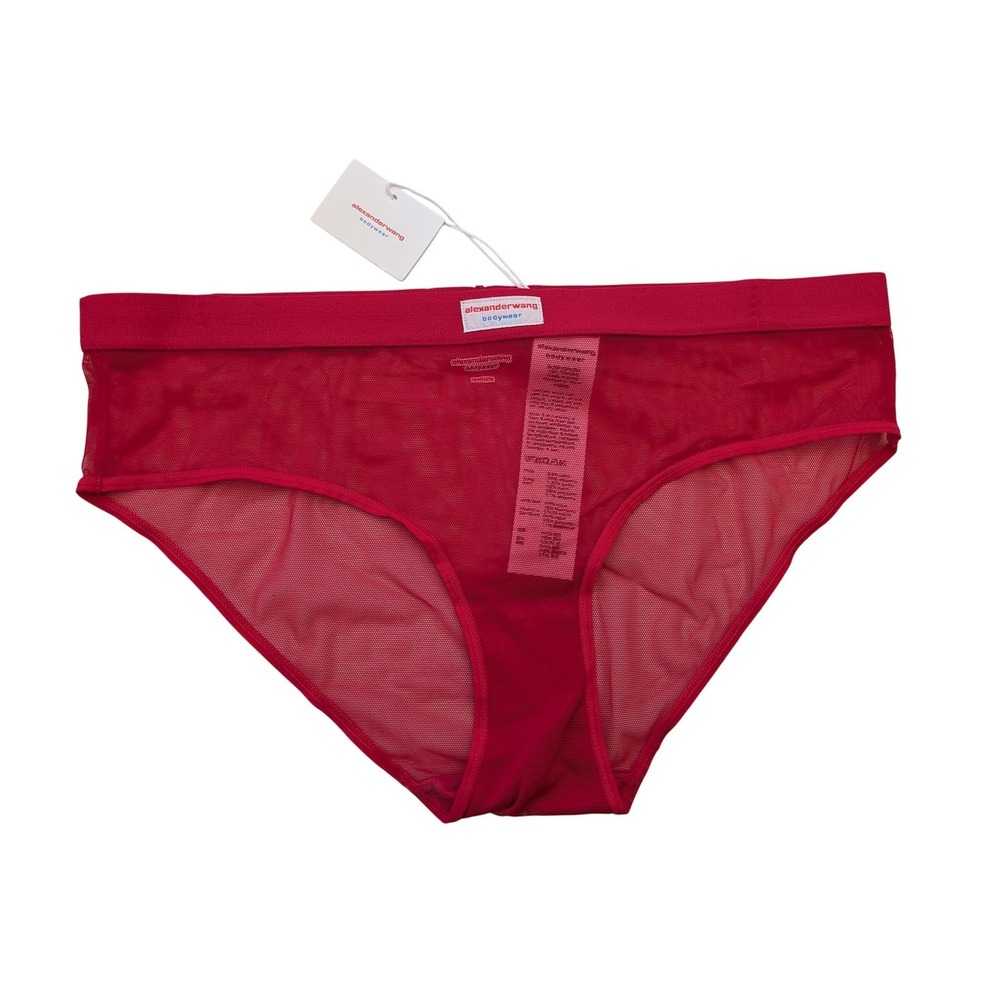 Alexander Wang Classic Brief in Mesh Underwear Womens Large Red NWT‎ $35